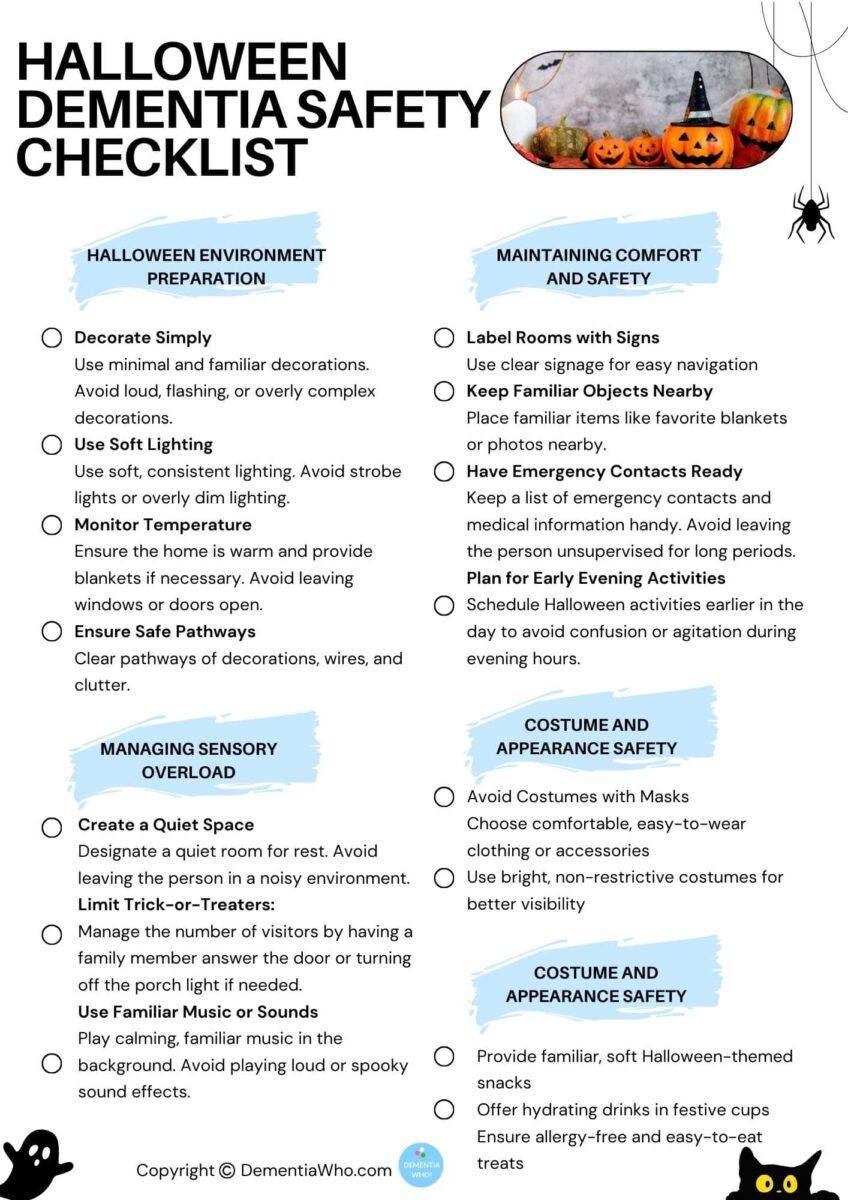 Halloween Dementia Safety Checklist