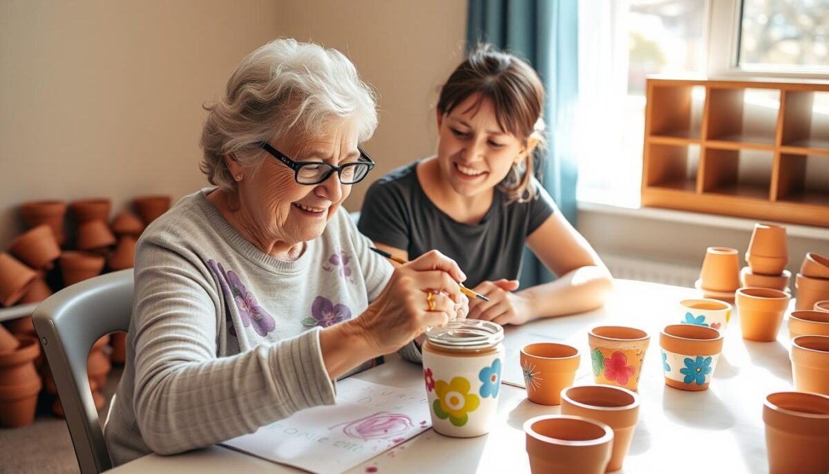 Craft Ideas for Dementia - Decorating flower pots