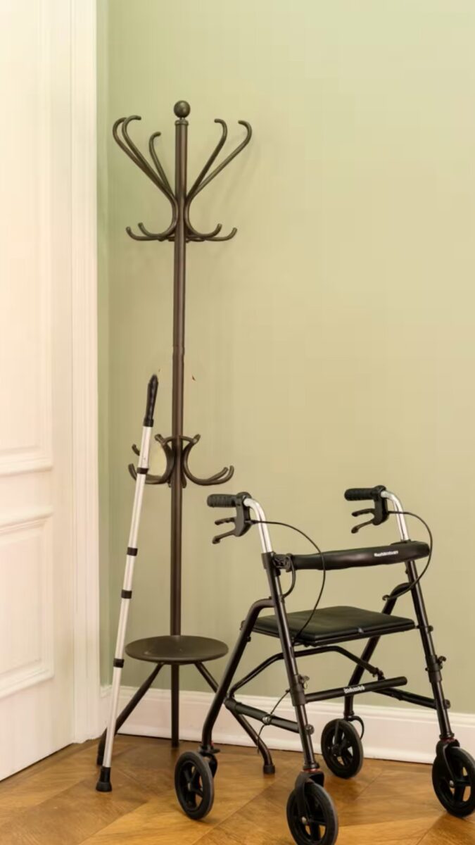 mobility aids in a hallway